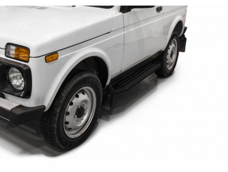 Пороги-площадка "Premium-Black" Lada 4x4 Urban 3D